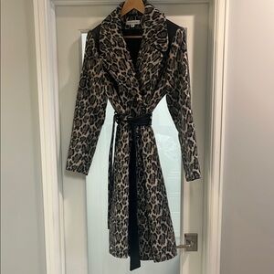 Mob Wife Via Spiga leopard and black leather Trench Coat